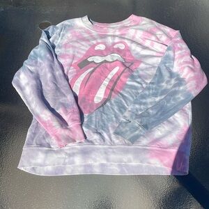 American Eagle Tailgate Tie Dyed Rolling Stones Swearshirt